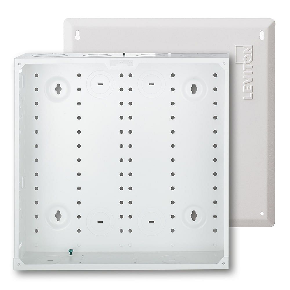 Leviton 14 in. Structured Media Enclosure and Flush Mount Cover, White The Home Depot Canada