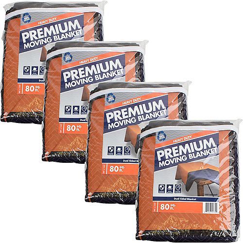 Pratt Retail Specialties 4 Pack 80 in. L x 144 in. W Extra-Large Premium Moving Blanket