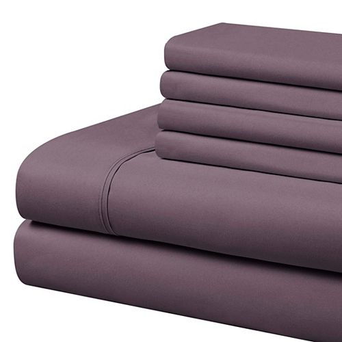 4 Piece Microfiber Sheet Set Eggplant Twin