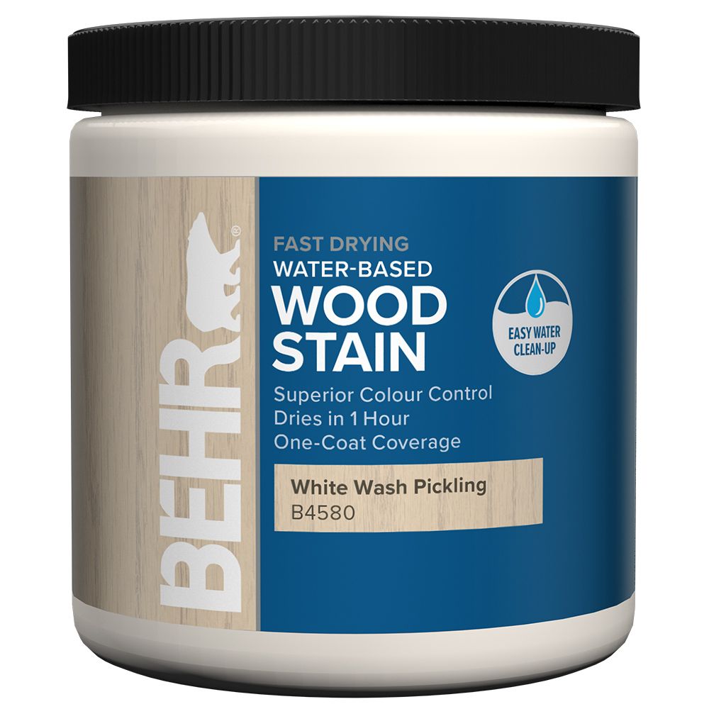 BEHR Fast Drying Transparent Water Based Interior Wood Stain White   P 1001623467 