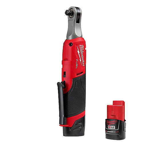 M12 FUEL 12V Lithium-Ion Brushless Cordless High Speed 3/8 -inch Ratchet Kit w/(2) Batteries