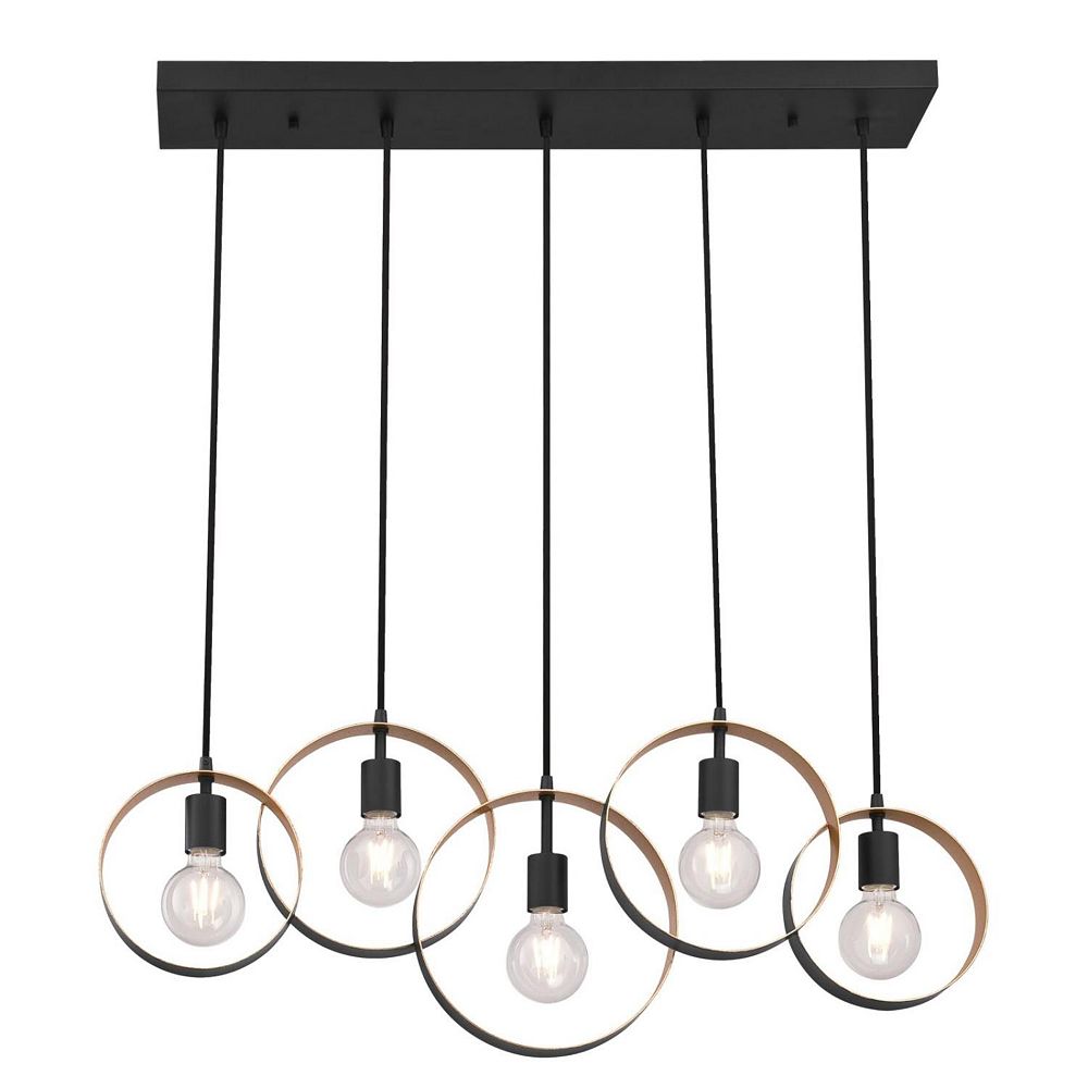 Westinghouse Olympus FiveLight Indoor Chandelier, Matte Black Finish