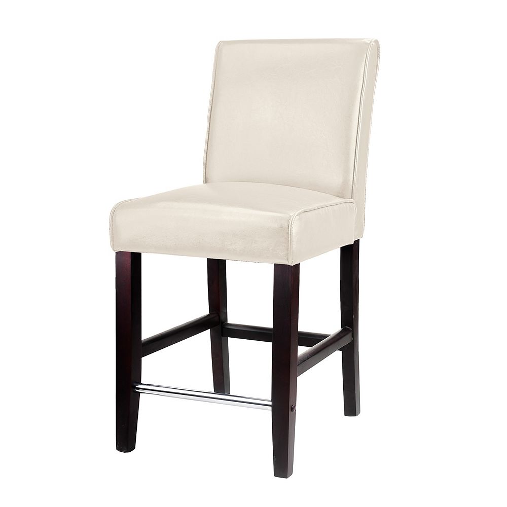 Corliving Antonio Leather Counter, White Leather Counter Height Chairs