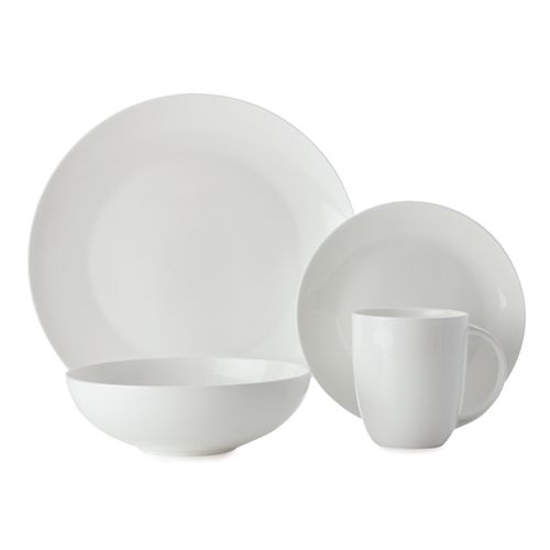 Cashmere White Coupe 16 piece dinnerware set