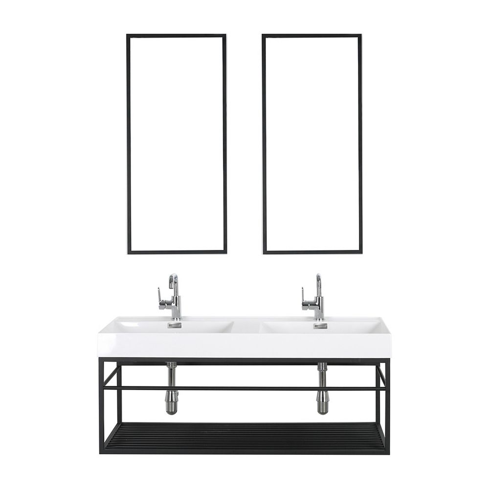 Streamline 48inch W K19481702M40 Wall Mount Vanity With Solid Surface Resin Vanity Top