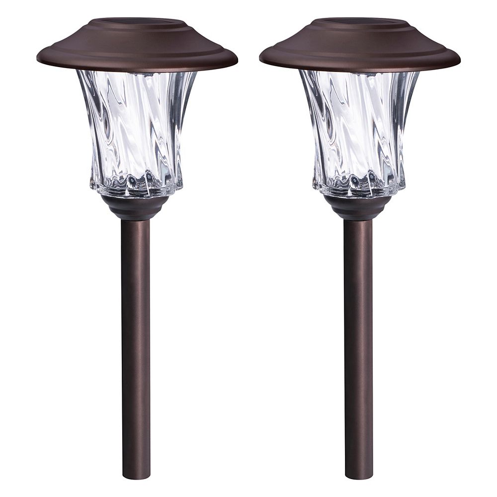 Sterno Home Solar Powered ColorChanging Bronze Finish Outdoor Pathway