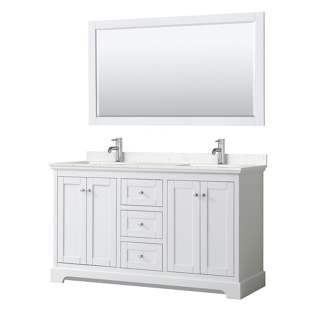Wyndham Collection Avery 60 Inch White, 60 In Vanity Light