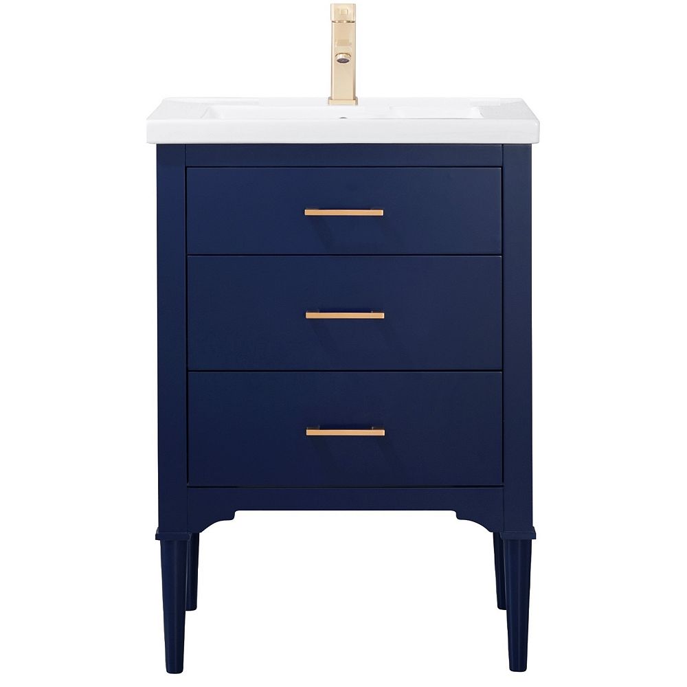 Design Element Mason 24 Inch W X 18 D Vanity In Blue With Porcelain Top White The Home Depot Canada Design Element Mason 24 Inch W X 18, Design Element Vanity Canada