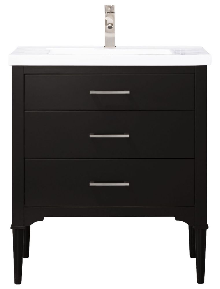 Design Element Mason 30 inch W x 18 inch D Vanity in Espresso with