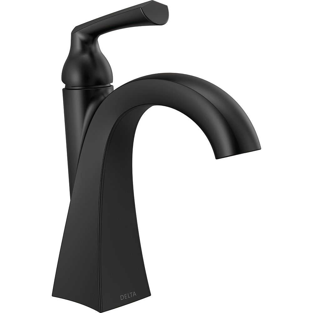 Delta Faucet Pierce Single Hole Handle Bathroom In Matte Black The Home Depot Canada Delta Faucet Pierce Single Hole