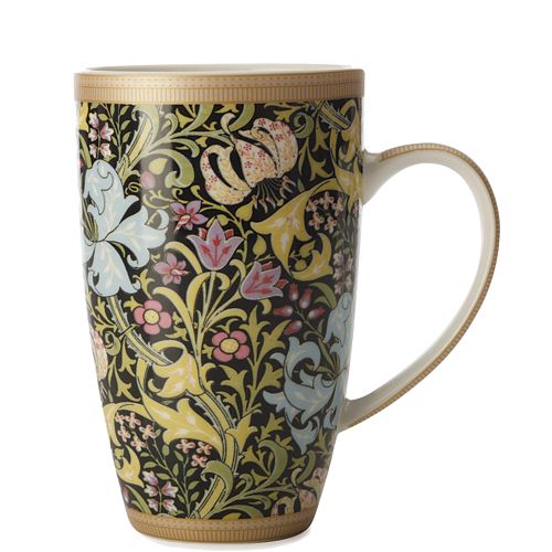 William Morris Lily Black Coupe Mug 420 ml - Pack of 6