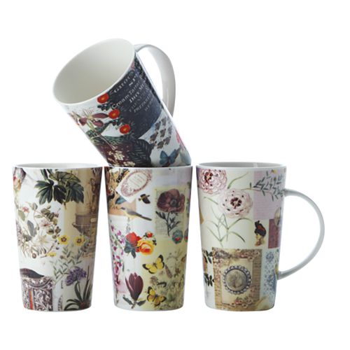 Vintage Collage Mug 420 ml - set of 4