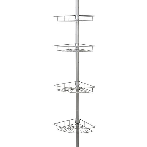 Tension Pole Shower Caddy in Satin Nickel