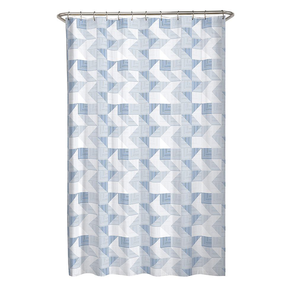 Geometric Lines Fabric Shower Curtain, Anthology Shower Curtain