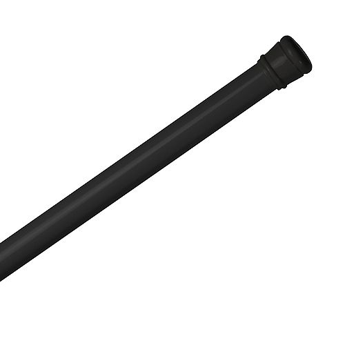 NeverRust 52 inch to 86 inch Aluminum Adjustable Tension Shower Rod in Matte Black