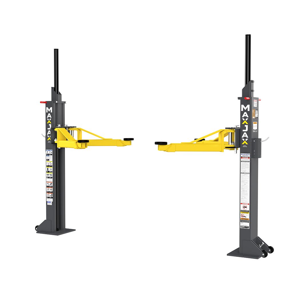 MaxJax 6,000 lbs. Capacity Portable MidRise 2 Post Car Lift The Home