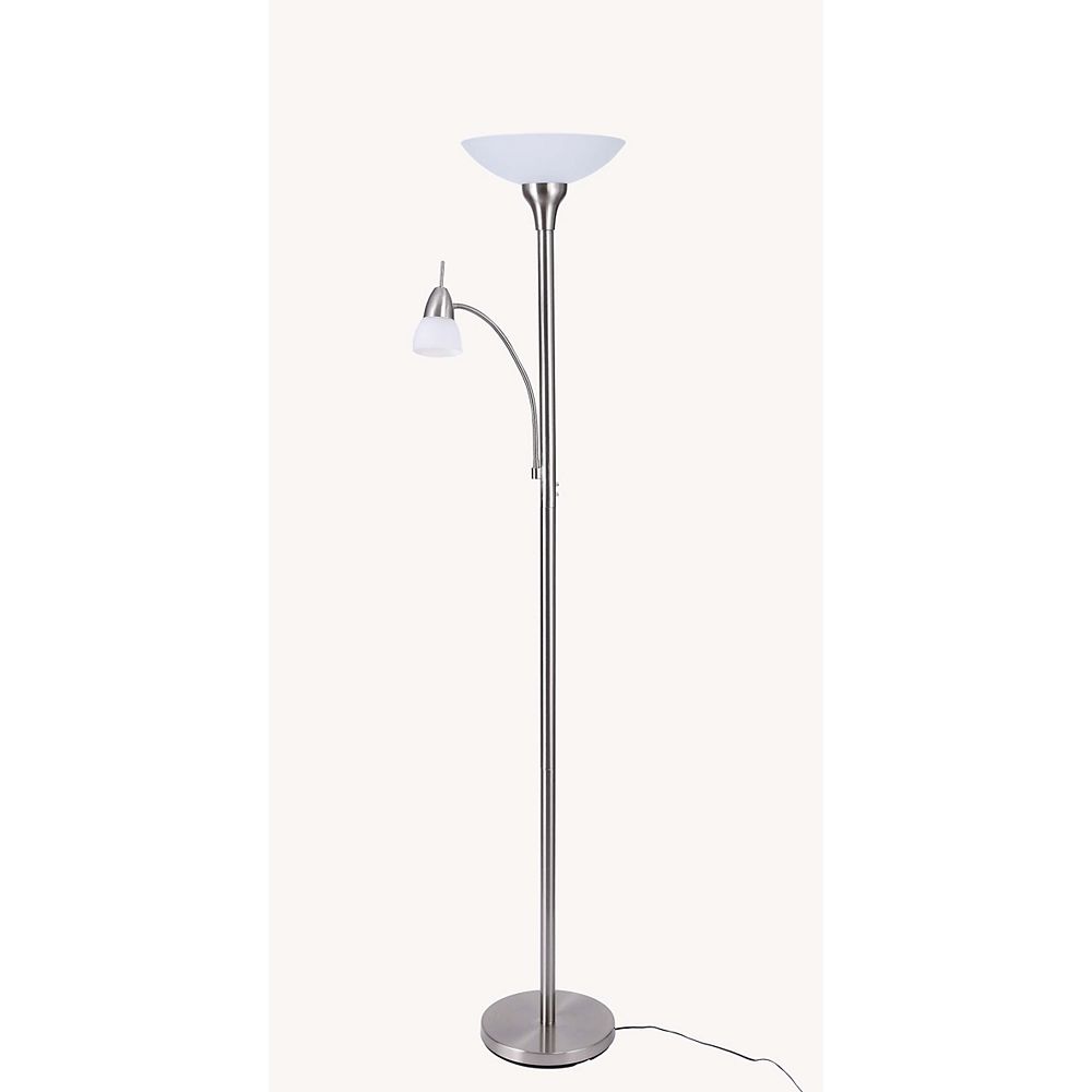 Black Decker 72 Inches Silver Led Floor Lamp With Reading Light The Home Depot Canada Black Decker 72 Inches, Floor Lamp With Reading Light Canada