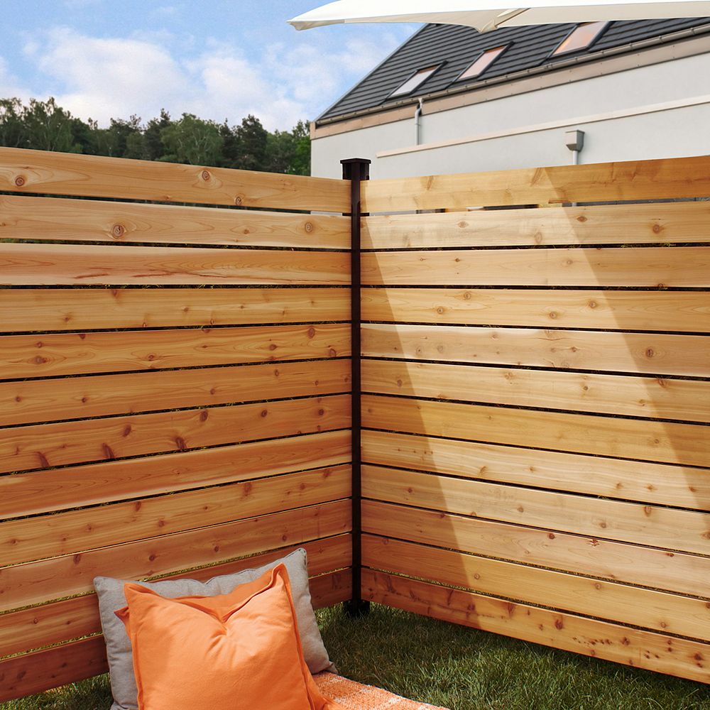 HOFT HOFT Kit B8 One 96 in. InGround Corner Post Kit (Black) and