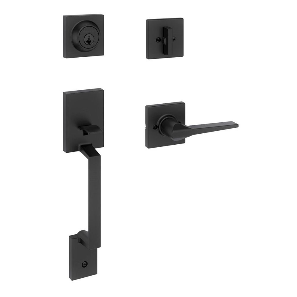 Weiser Amador Handleset with Hollis Lever in Black | The Home Depot Canada