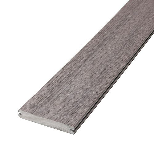 12 Ft. Composite Capped Grooved Decking - Lakeview Grey