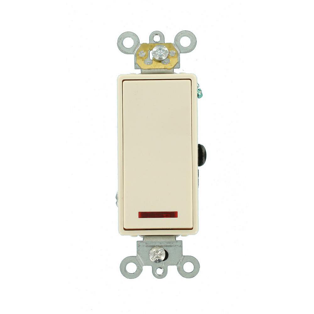 Leviton Decora 20A Switch Pilot Light Illuminated On SinglePole
