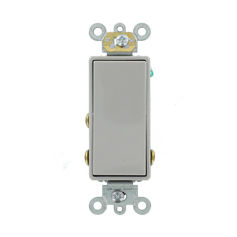 Leviton Decora 15A Switch SinglePole Double Throw Center OFF Commercial Grade, Gray The Home