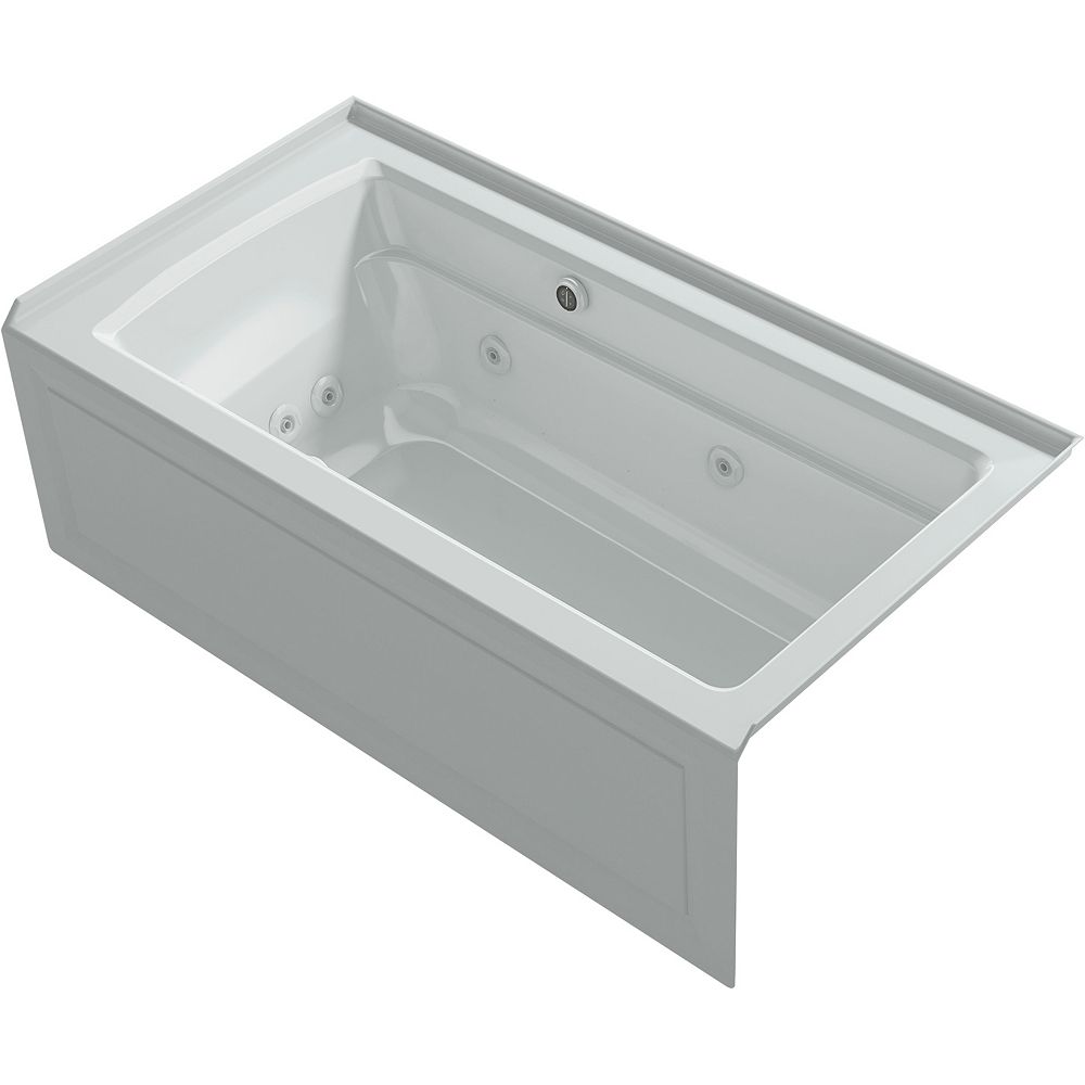 KOHLER Archer 60inch X 32inch Integral Apron Whirlpool + Heated Bubblemassage Air Bath i