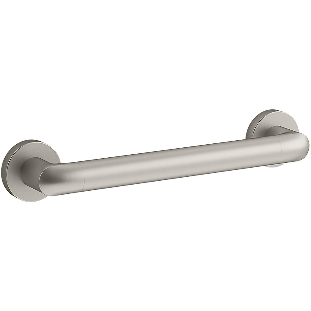 KOHLER Kumin 12-inch Grab Bar in Vibrant Brushed Nickel | The Home ...