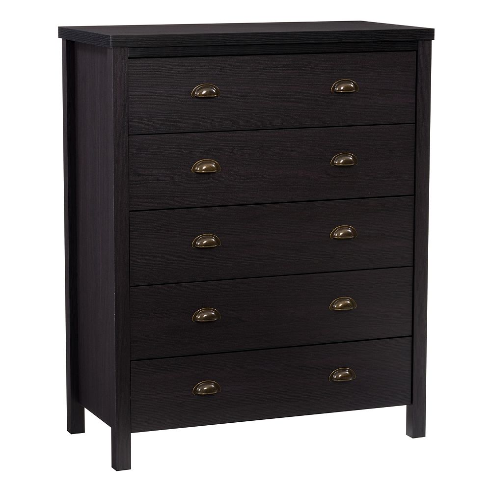 Corliving Boston 5Drawer Dresser in Black The Home Depot Canada
