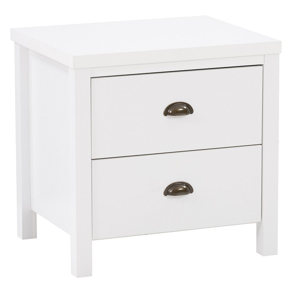 Corliving Boston Night Stand in White | The Home Depot Canada