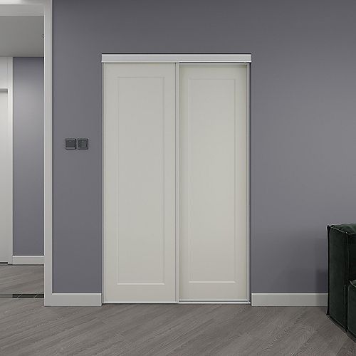 Time Square 60 in. x 80.5 in. White Masonite Sliding Closet Door