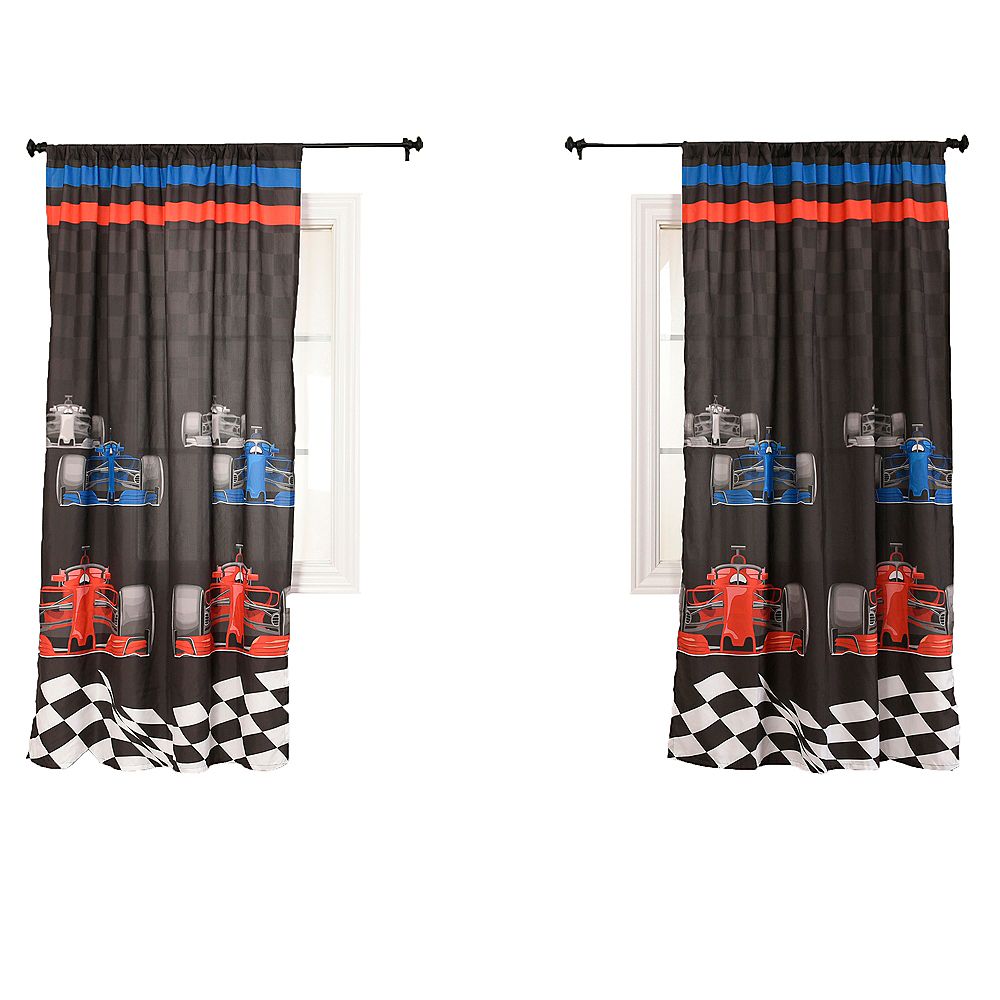 Nemcor Home Race Car Kids Bedroom Curtain Panel Set The Home Depot Canada