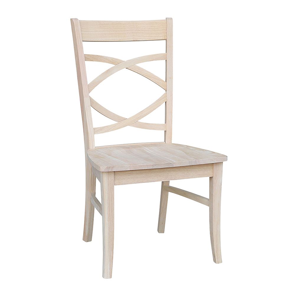 International Concepts Milano Unfinished Wood Side Chair (Set of 2 ...