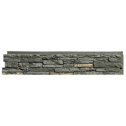 Slatestone Midnight Ash 8.25 in x 43 in x 1.5" Faux Stone Siding Panel (8-Pack)