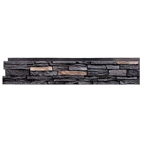 Slatestone Onyx 8.25 in x 43 in x 1.5" Faux Stone Siding Panel (8-Pack)