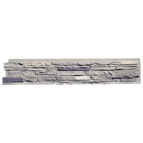 Slatestone Pewter 8.25 in x 43 in x 1.5" Faux Stone Siding Panel (8-Pack)