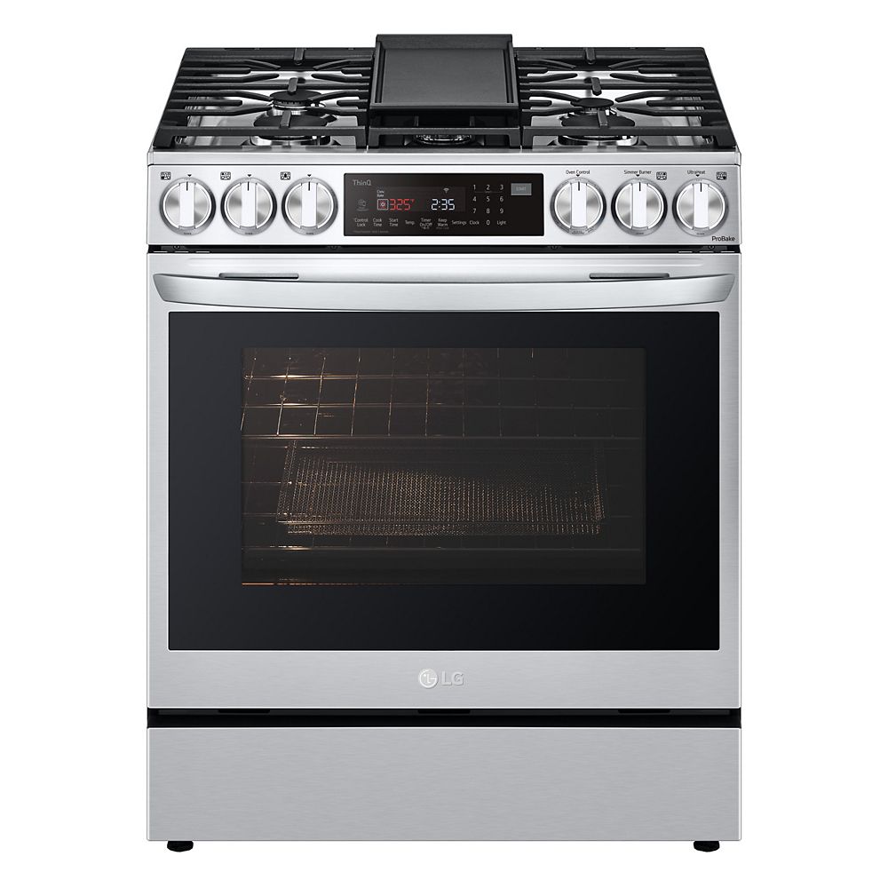 6.3 cu ft. Smart Gas Slide-in Range with Wi-Fi, Air Fry and InstaView in Stainless Steel LSGL6335F LG
