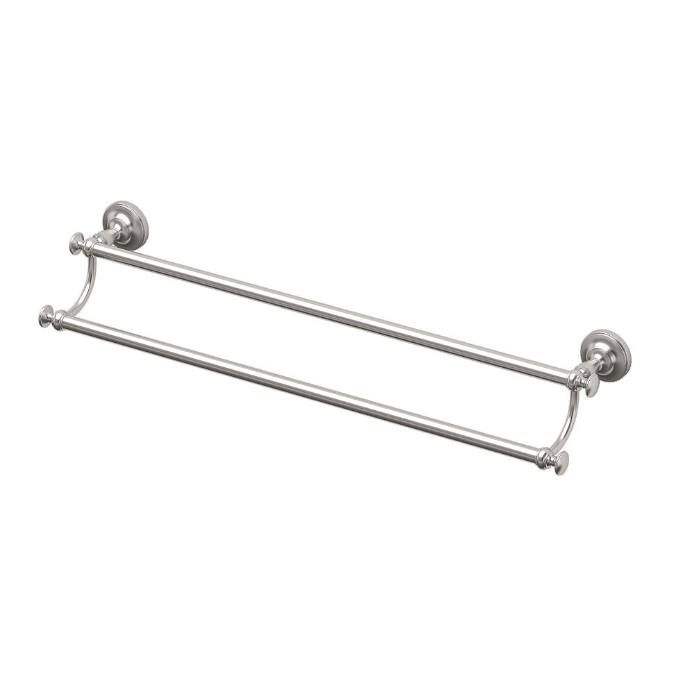 Gatco Tavern 24 in. Double Towel Bar in Satin Nickel The Home Depot