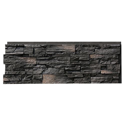 Country Ledgestone 43.5 in x 15.5 in. Faux Stone Siding Panel in Andean Onyx (4-Pack)