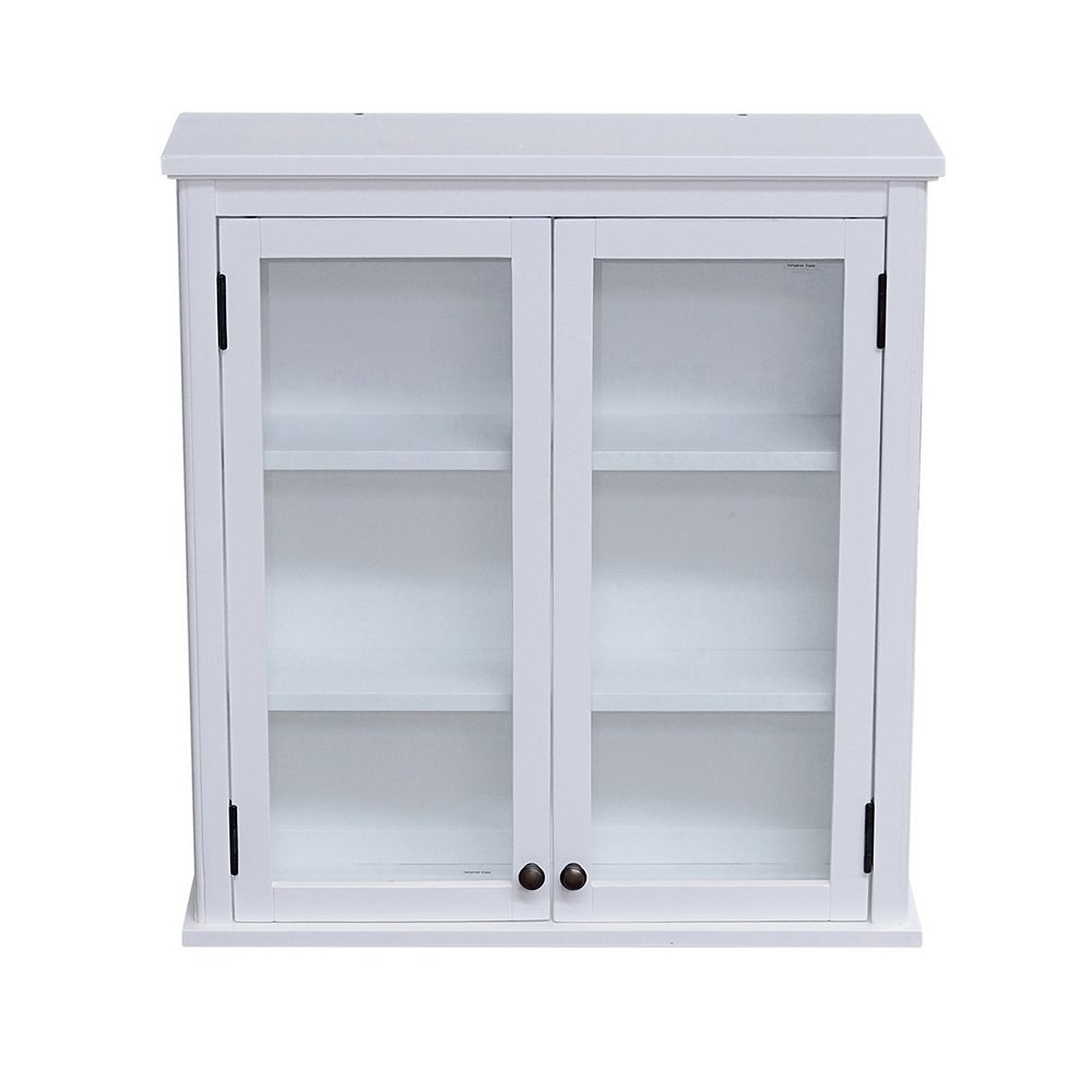 Alaterre Furniture Dorset Glass Door Bath Wall in White The
