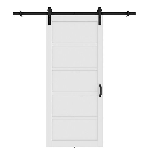 36-inch x 84-inch 5-Panel Complete Barn Door Kit