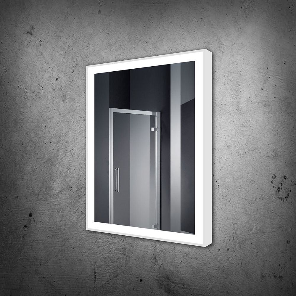 Paris Mirror Chic LED Illuminated Mirror with White Frame 24 x 32 6000K