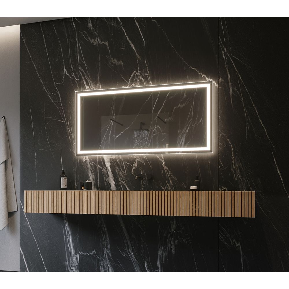 Paris Mirror Harmony LED Lighted Mirror 48 x 24 3000K The Home Depot