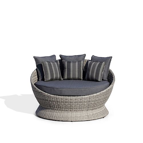 Brisbane II I-PC Outdoor Daybed with Dark Grey Cushions