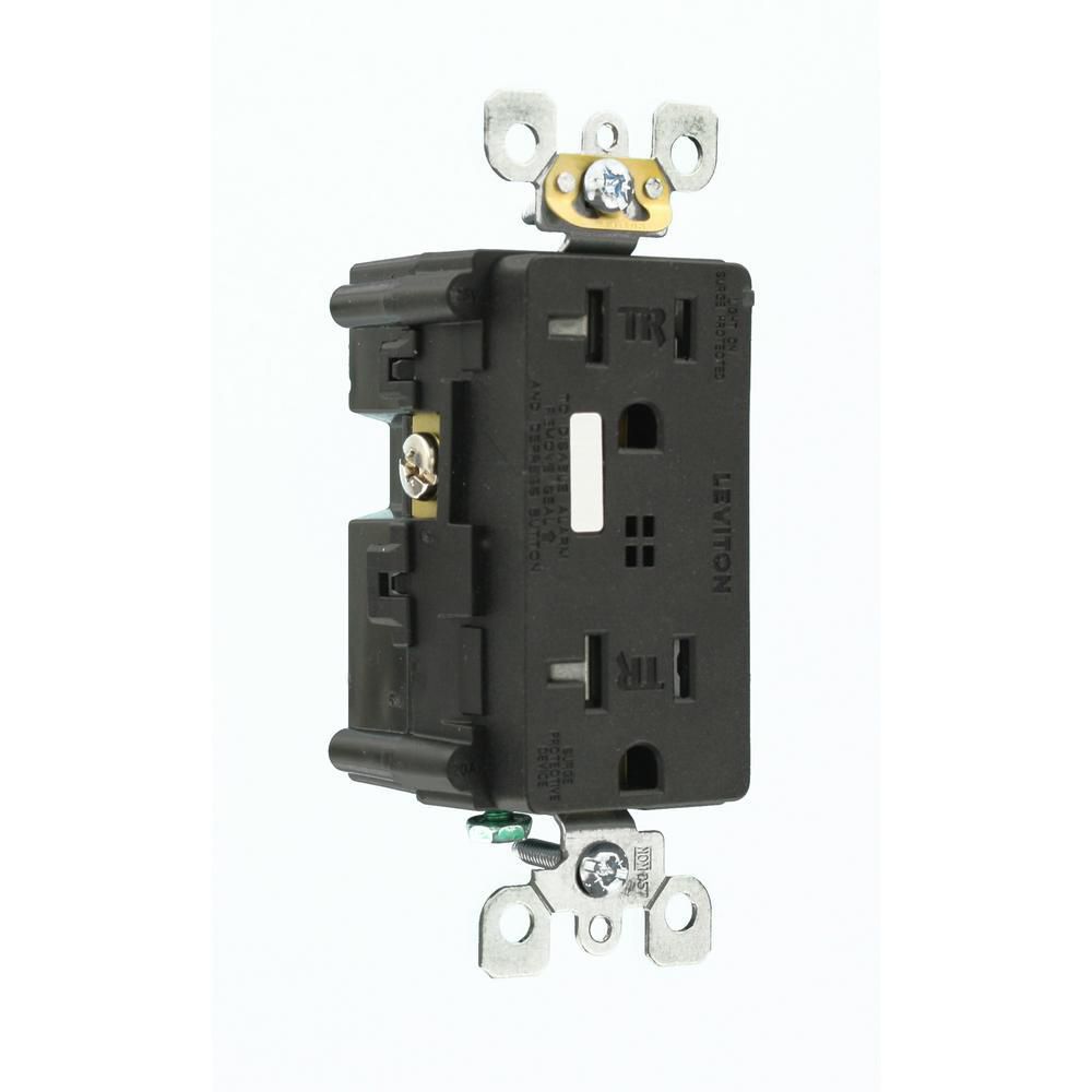 Leviton Decora 20 Amp Commercial Grade Self Grounding Duplex Surge ...