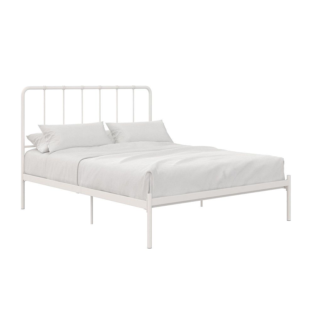 Dorel Aaron Full Metal Bed In White, Home Depot Metal Bed Frame