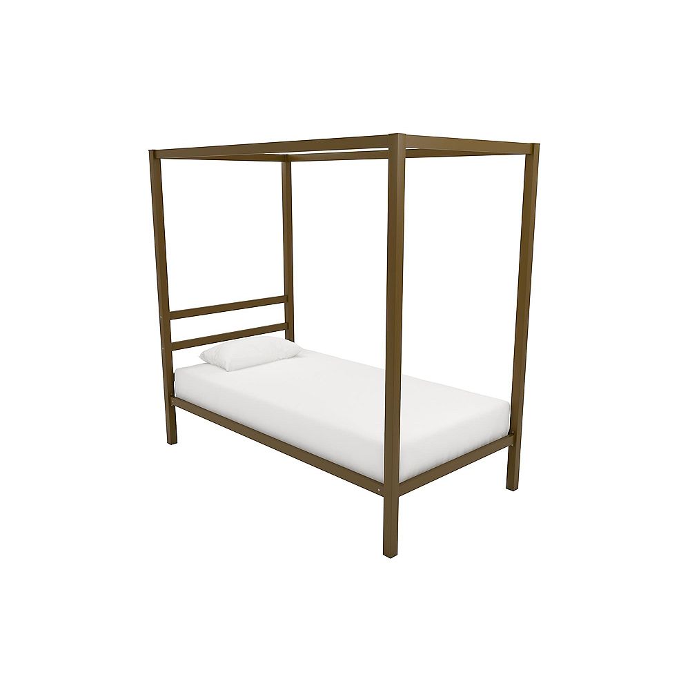 Dorel Twin Modern Canopy Bed In Gold, Gold Twin Canopy Bed Frame