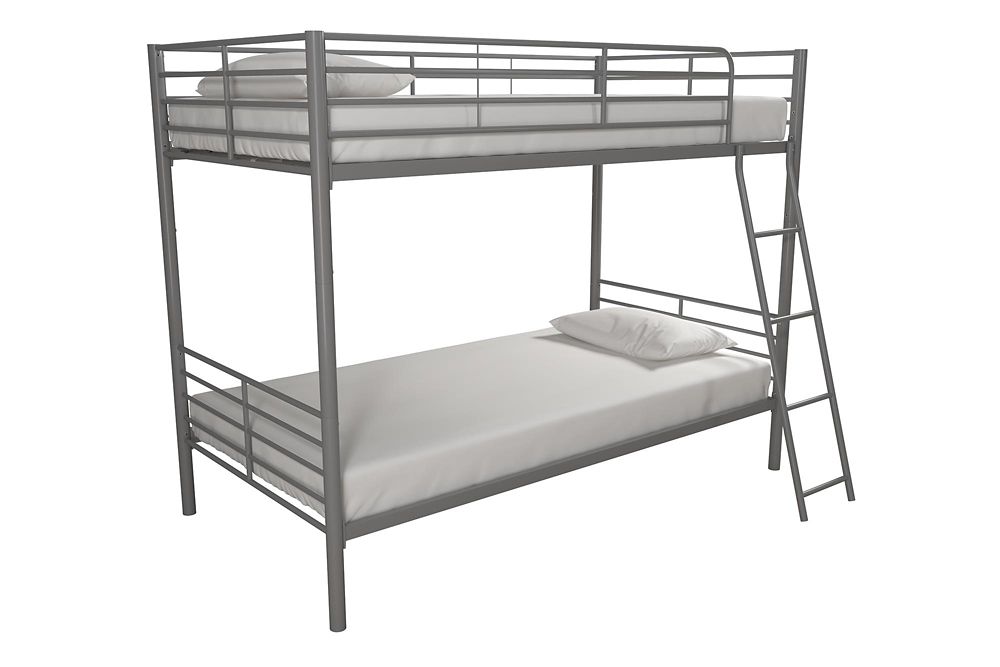 Dorel Twin/Twin Convertible Metal Bunk Bed in Silver The Home Depot Canada