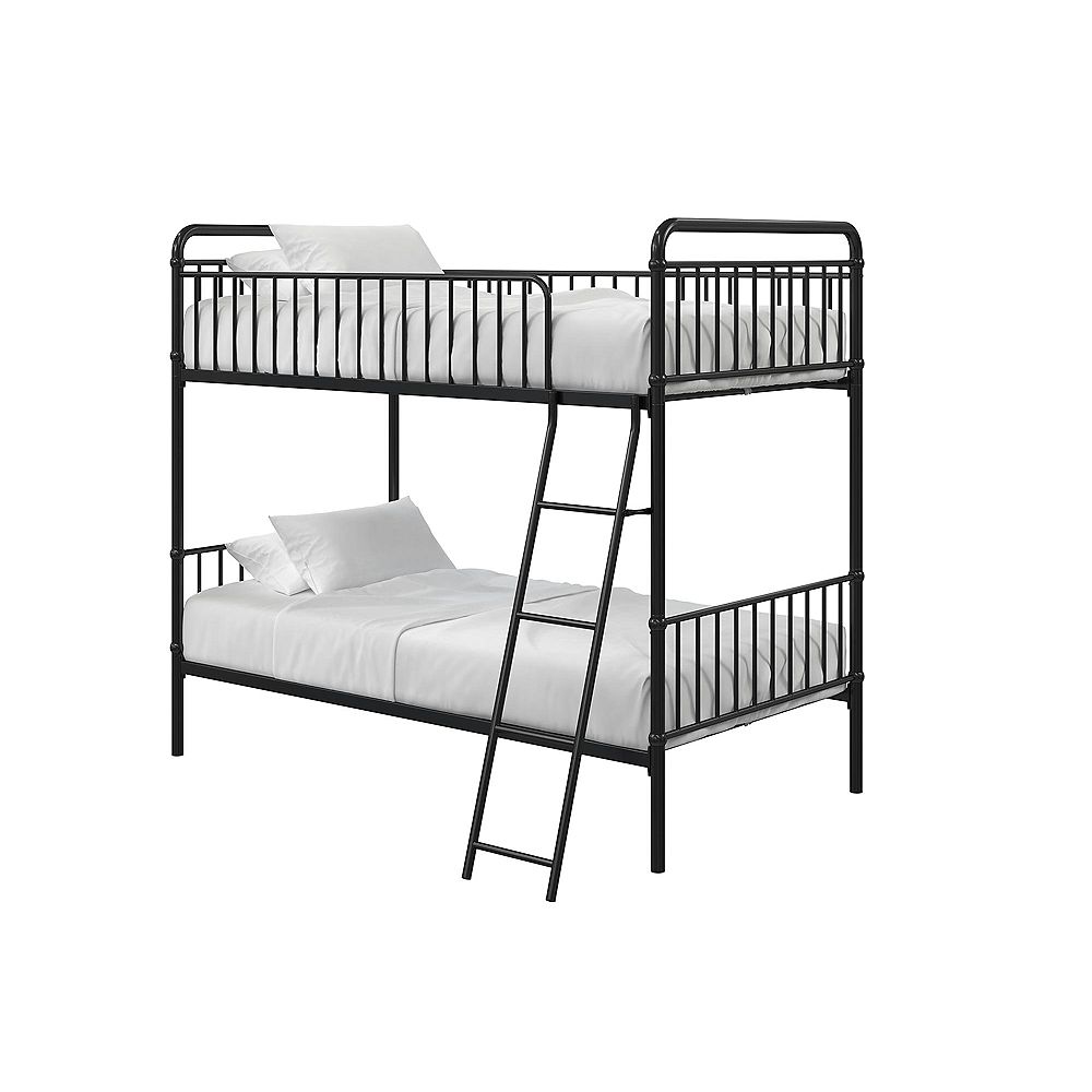Dorel Kolin Twin/Twin Metal Bunk Bed in Black The Home Depot Canada