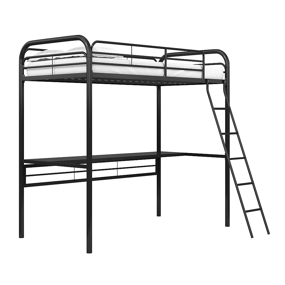 Dorel Twin Metal Loft Bed with Desk in Black | The Home Depot Canada